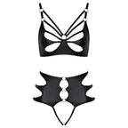 Crotchless Bondage Bra Set|Detail View|"bondage style bra set - detail view"