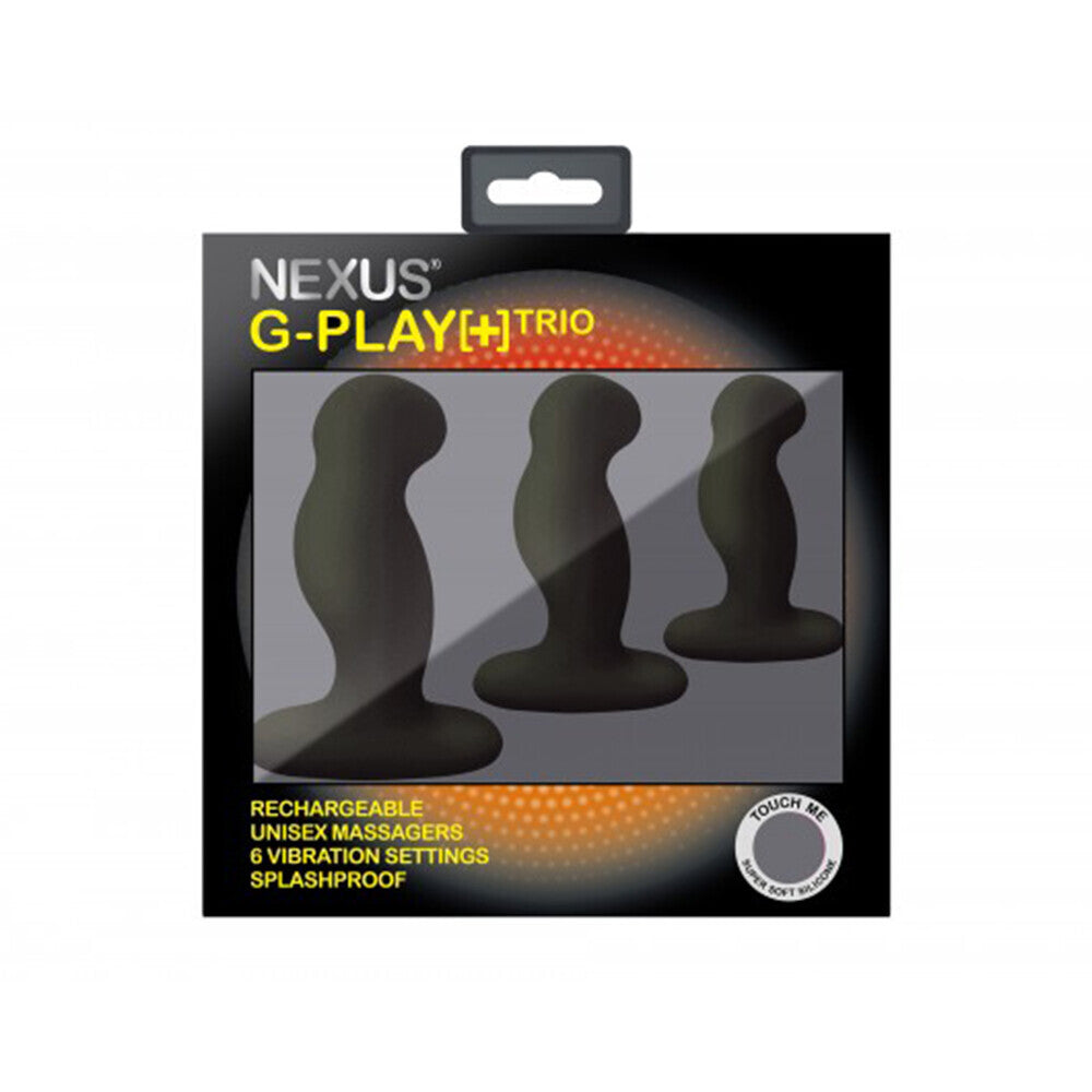 Nexus-G-Play-Trio-Vibrating-Prostate-Massagers-Black|Side View|"ergonomic design-side view"