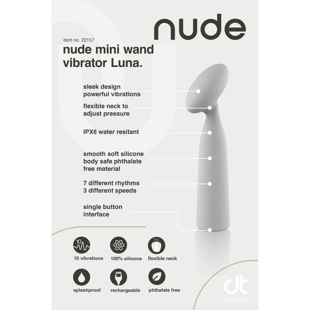 Nude Luna Mini Wand Vibrator|Back View|"Nude Luna Mini Wand Vibrator - back view"