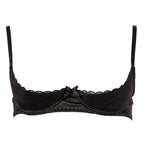 Cottelli Half Cup Bra Black|Back View|"black half cup bra - back view"