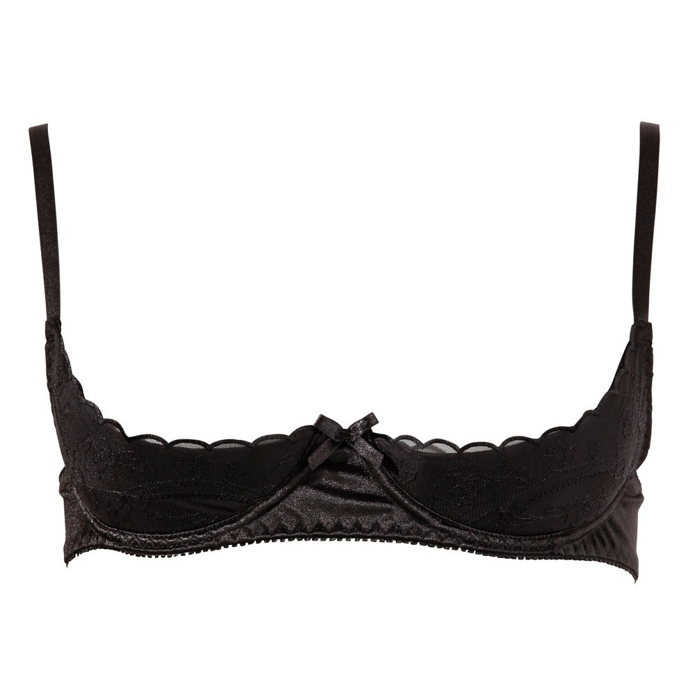 Cottelli Half Cup Bra Black|Back View|"black half cup bra - back view"