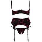 Cottelli Cupless and Crotchless Bra Set|Back View|"cupless crotchless set - back view"