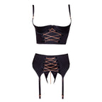 Abierta Fina Shelf Bra Set|Back View|"shelf bra lingerie set - back view"