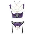 Abierta Fina Shelf Bra Set|Back View|"shelf bra lingerie set - back view"