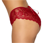Cottelli Crotchless Panty Red|Side View|"crotchless design-side view"|
