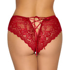 Cottelli Crotchless Panty Red|Detail View|"panty details-detail view"|