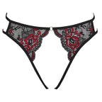 Cottelli Adjustable Lacey Crotchless Brief|Detail View|"brief details-detail view"|