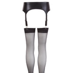 NOXQSE Wet Look Suspender Belt And Stockings|Detail View|"wetlook suspender set - detail view"