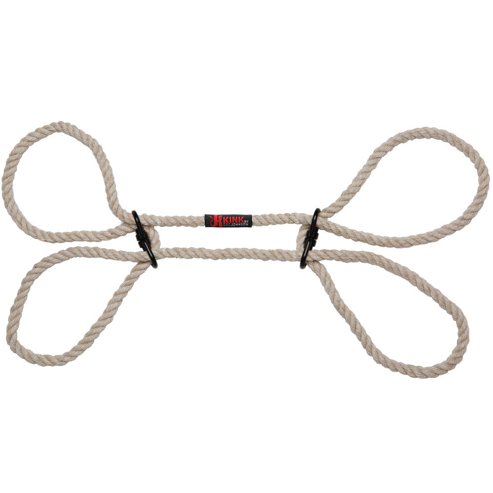 KINK Hogtied Bind and Tie 6mm Hemp Wrist or Ankle Cuffs|Side View|"cuff details-side view"|