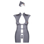 Obsessive Grey Stewardess Costume|Back View|"air hostess costume - back view"