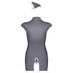 Obsessive Grey Stewardess Costume|Detail View|"air hostess costume - detail view"