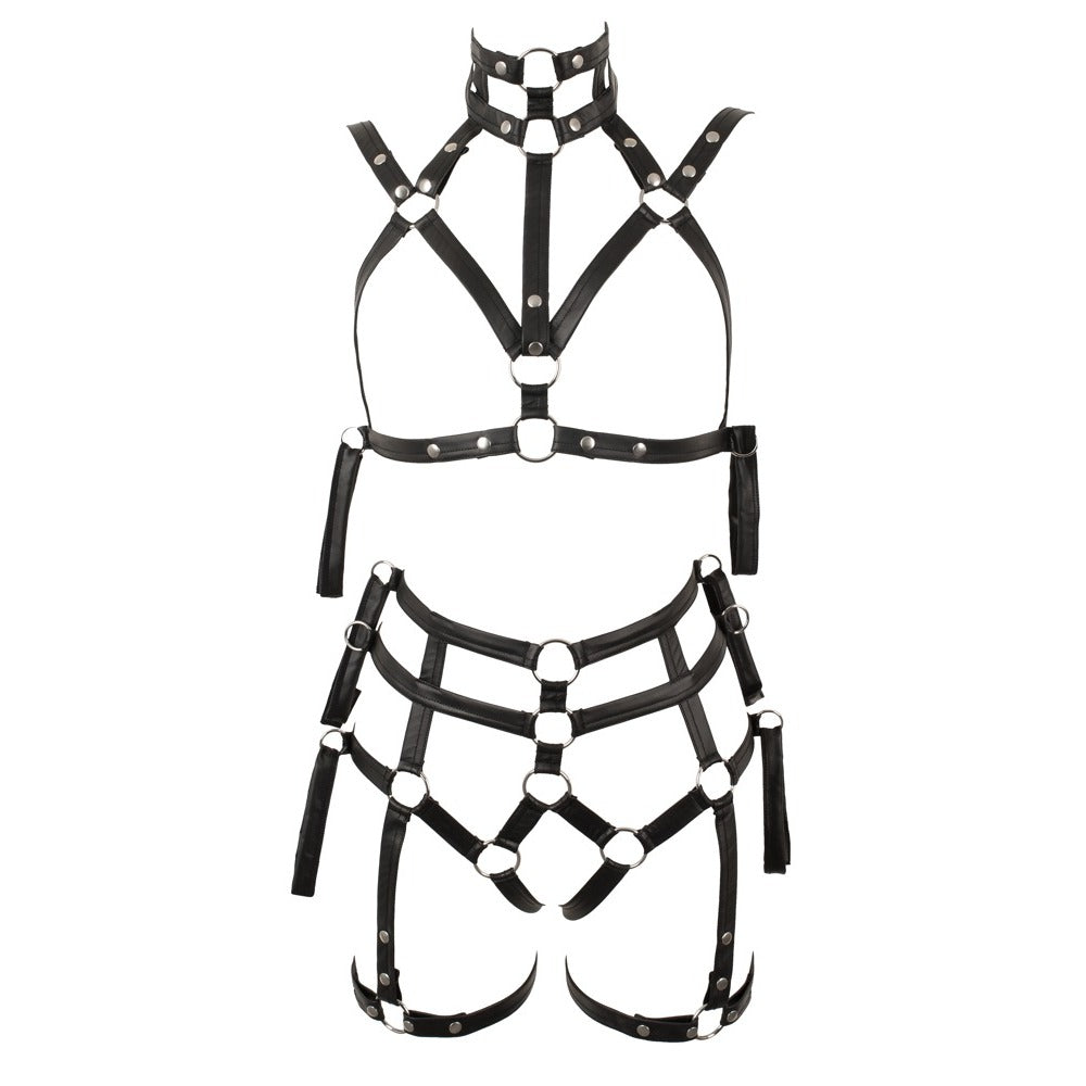 Bad Kitty 2 Piece Matt Look Bondage Set|Back View|"matt bondage set - back view"