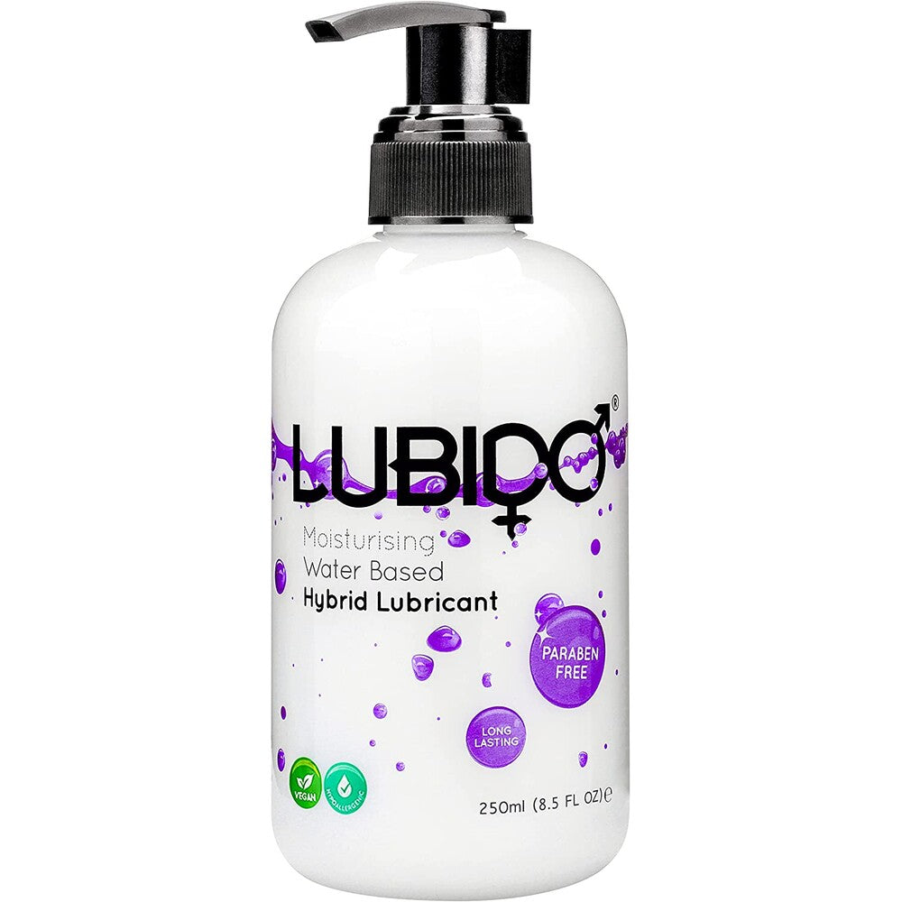 Lubido HYBRID 250ml Paraben Free Water Based Lubricant|Front View|"hybrid formula-front view adult toys direct"|