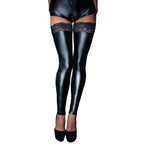 Noir Handmade Black Footless Lace Top Stockings|Front View|"footless lace stockings - front view"
