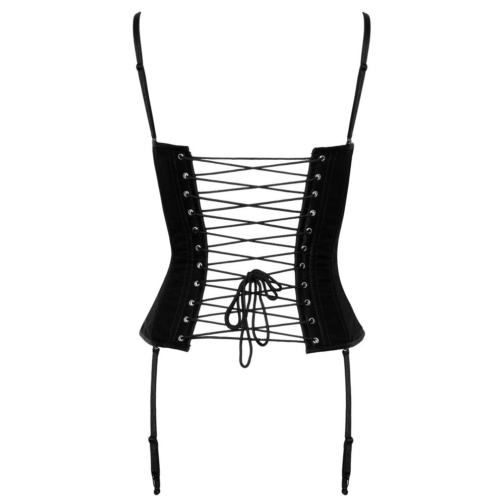 Cottelli Party Corset Black|Detail View|"black party corset - detail view"