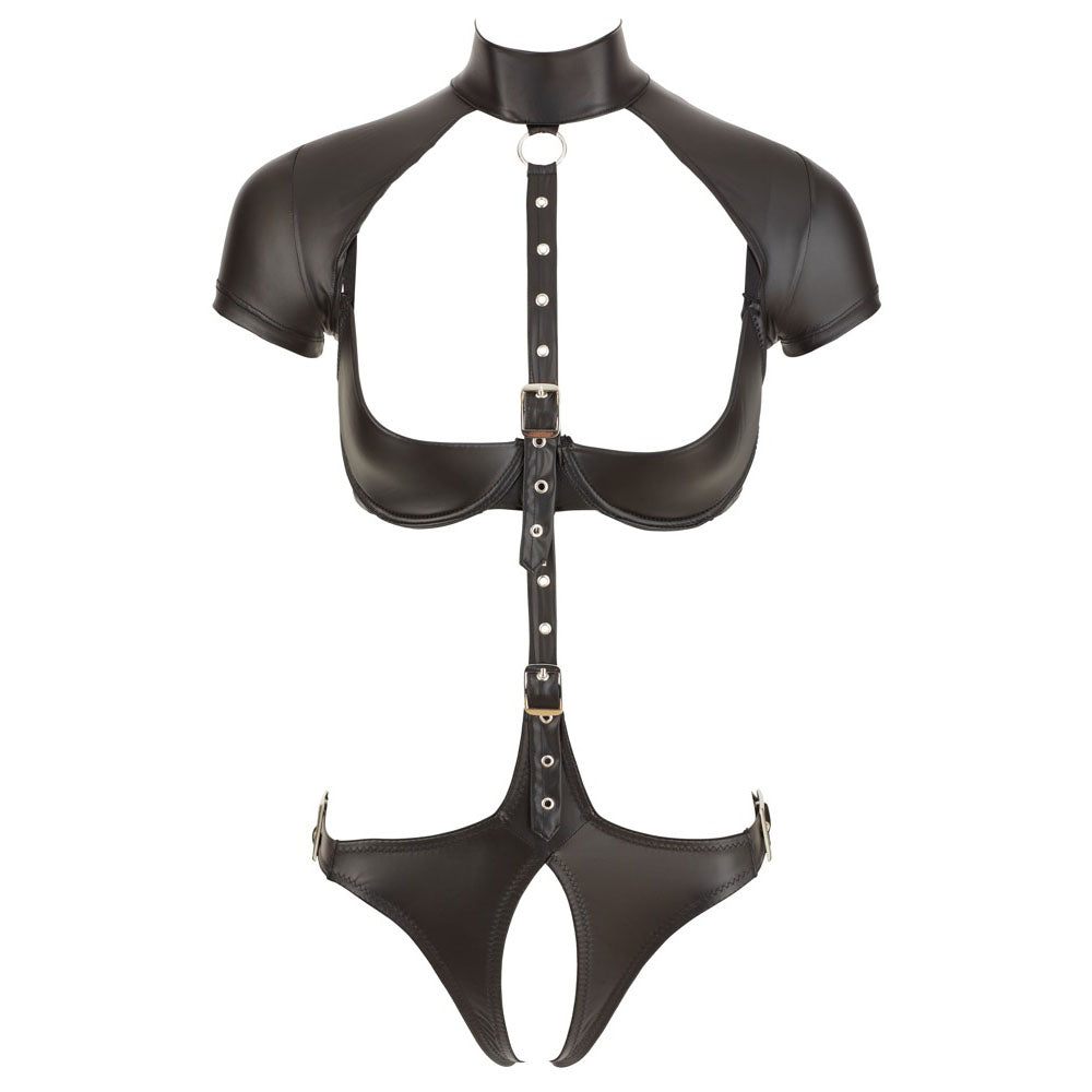 Cottelli Bondage Crotchless and Cupless Body|Back View|"bondage style body - back view"