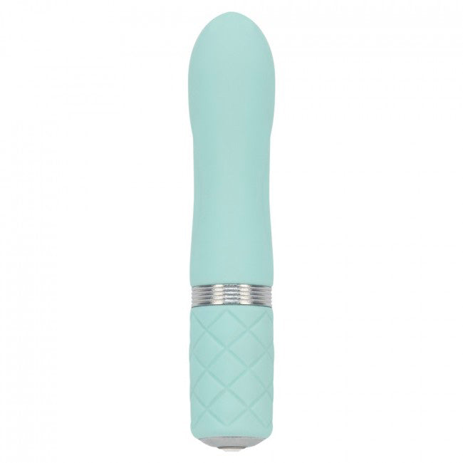 Pillow-Talk-Flirty-Rechargeable-Bullet-Teal|Detail View|"intuitive controls-detail view"