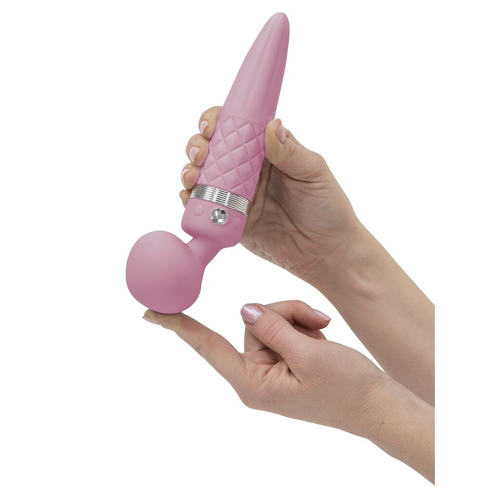 Pillow Talk Sultray Wand Massager | Angle | "premium head design - angle view"