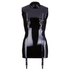 Black Level Vinyl Dress with Suspenders|Set View|"complete dress set-set view"|