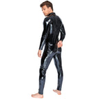 Black Level Vinyl Jumpsuit With Zip Black|Set View|"complete jumpsuit set-set view"|