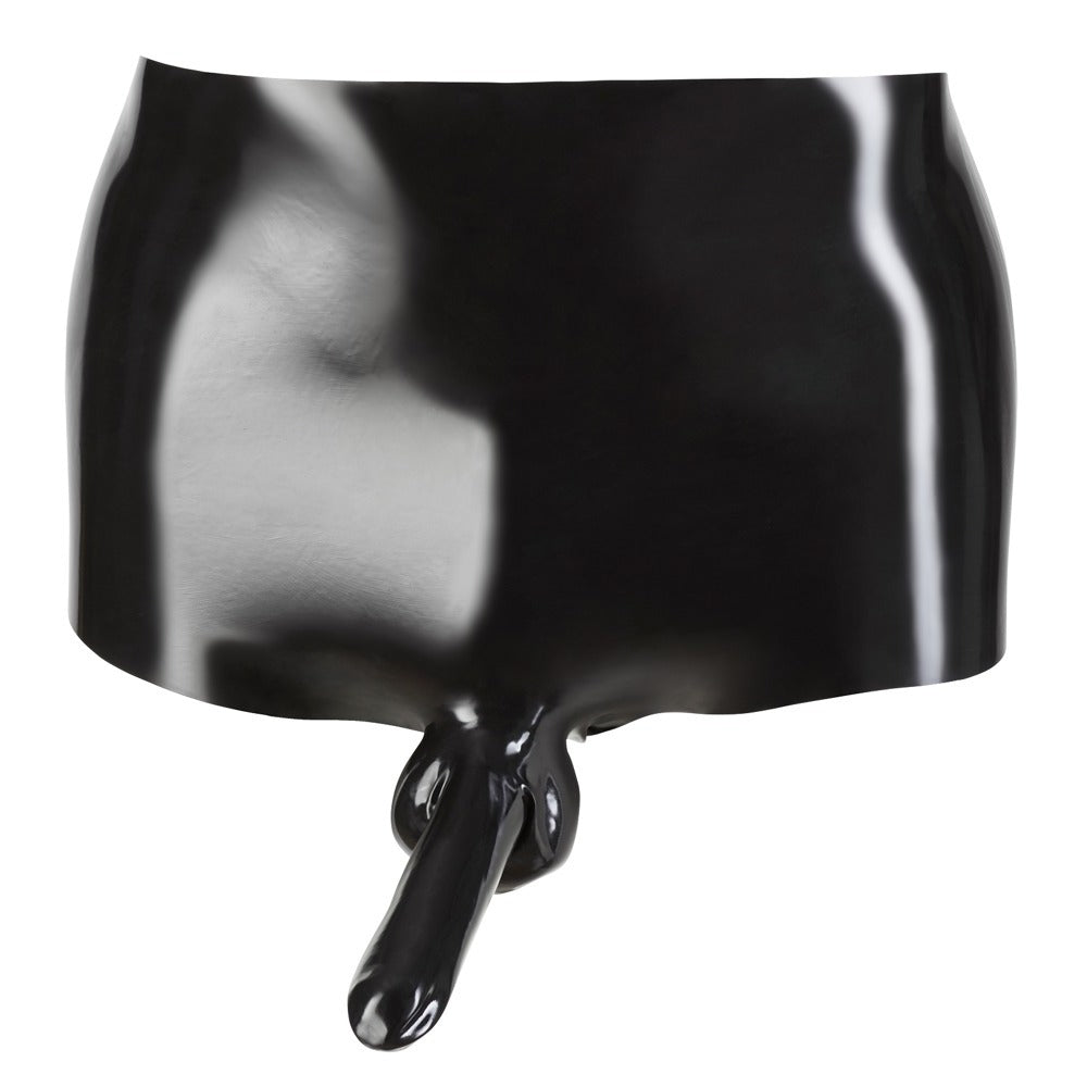 LateX Boxers With Penis Sleeve Black|Detail View|"latex details-detail view"|