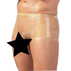 LateX Boxers With Penis Sleeve Clear|Front View|"boxer design-front view"|