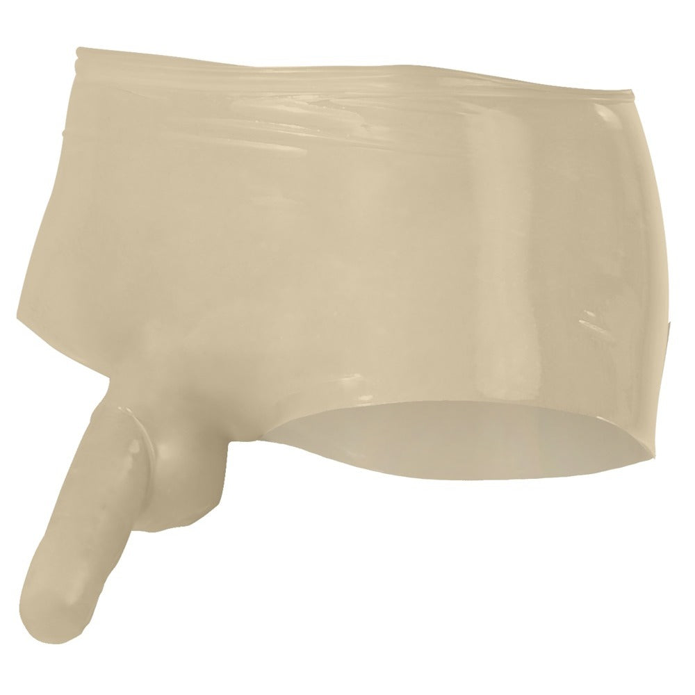 LateX Boxers With Penis Sleeve Clear|Side View|"sleeve features-side view"|