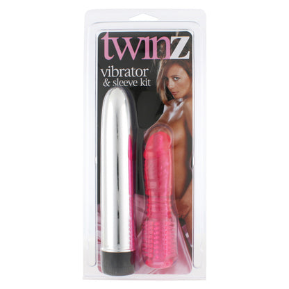 Twinz Vibrator And Sleeve Kit|Side View|"couples pleasure set - side view"