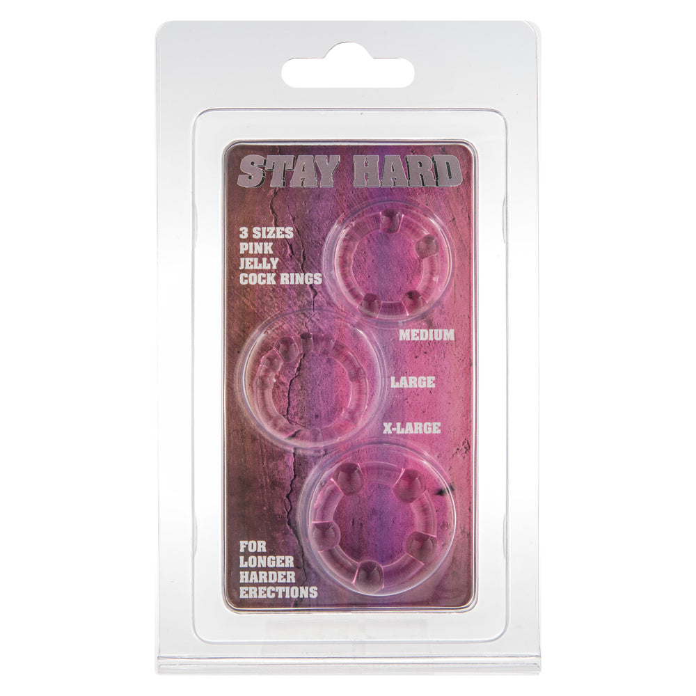 ToyJoy Stay Hard Cock Ring Set|Side View|"set detail - side view"