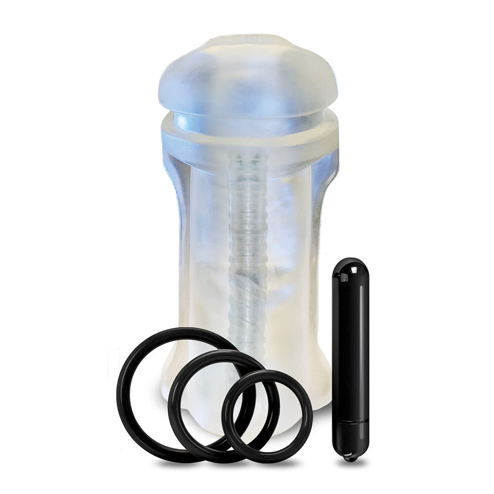 Happy Ending MSTR B8 Lip Service Vibrating Mouth Pack|Front View|"mouth design - front view"