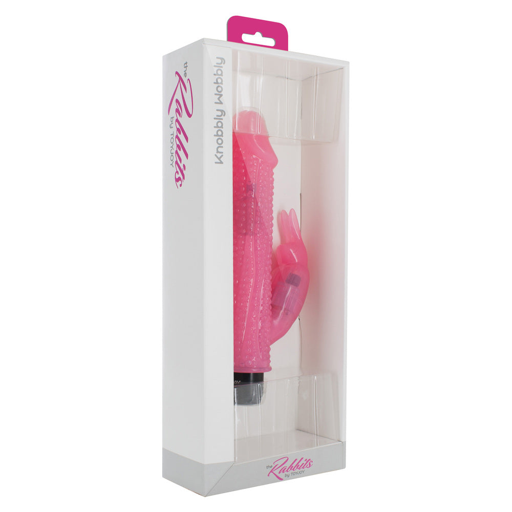 ToyJoy-Knobbly-Wobbly-Rabbit-Vibrator|Side View|"textured design-side view"