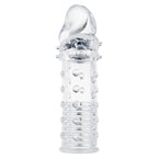 ToyJoy Power Stud Sleeve Clear|Front View|"stud design - front view"