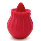 Skins Rose Buddies The Rose Flix Clitoral Massager Red|Front View|"Red rose massager - front view"