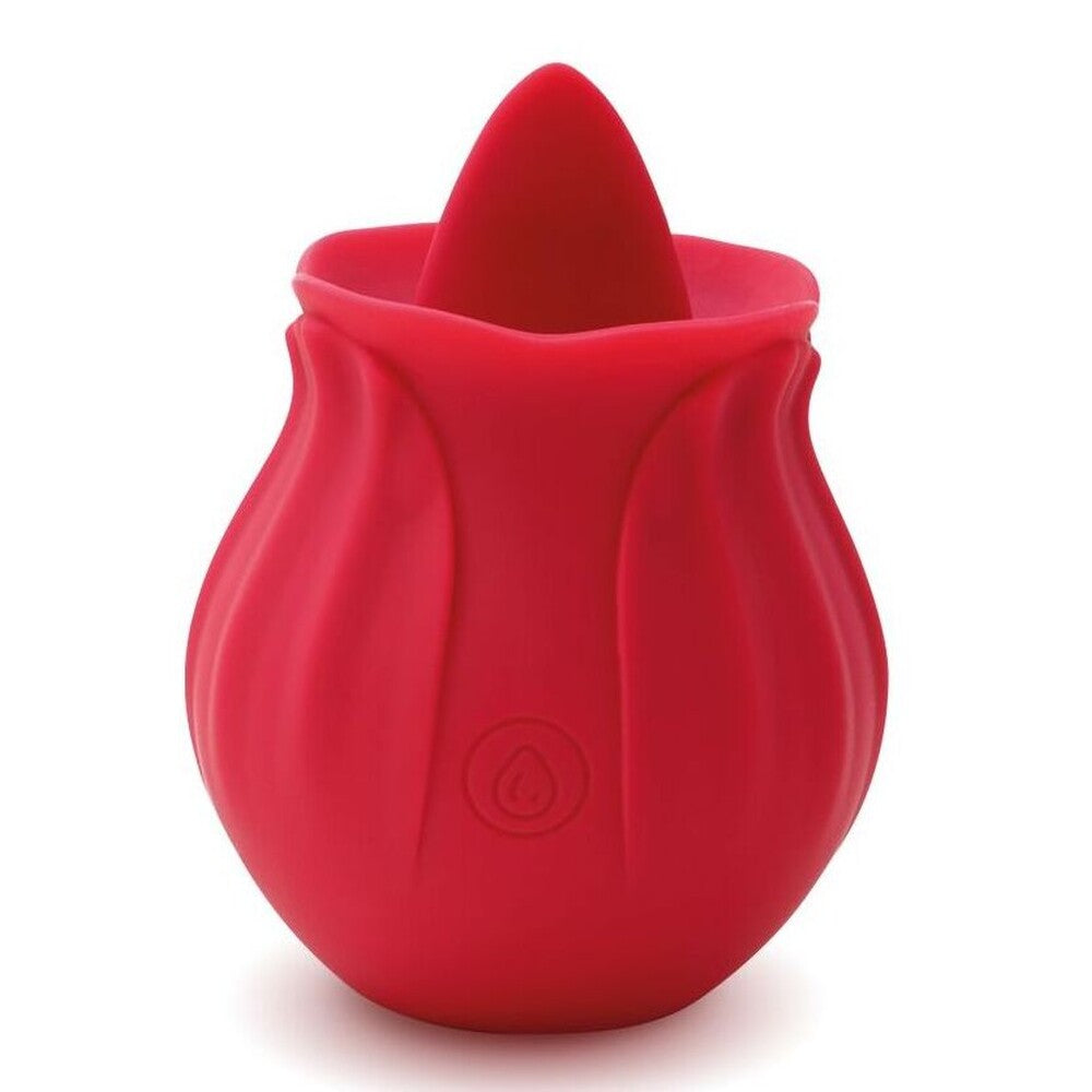 Skins Rose Buddies The Rose Flix Clitoral Massager Red|Front View|"Red rose massager - front view"