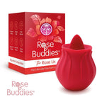 Skins Rose Buddies The Rose Flix Clitoral Massager Red|Side View|"Premium pleasure device - side view"
