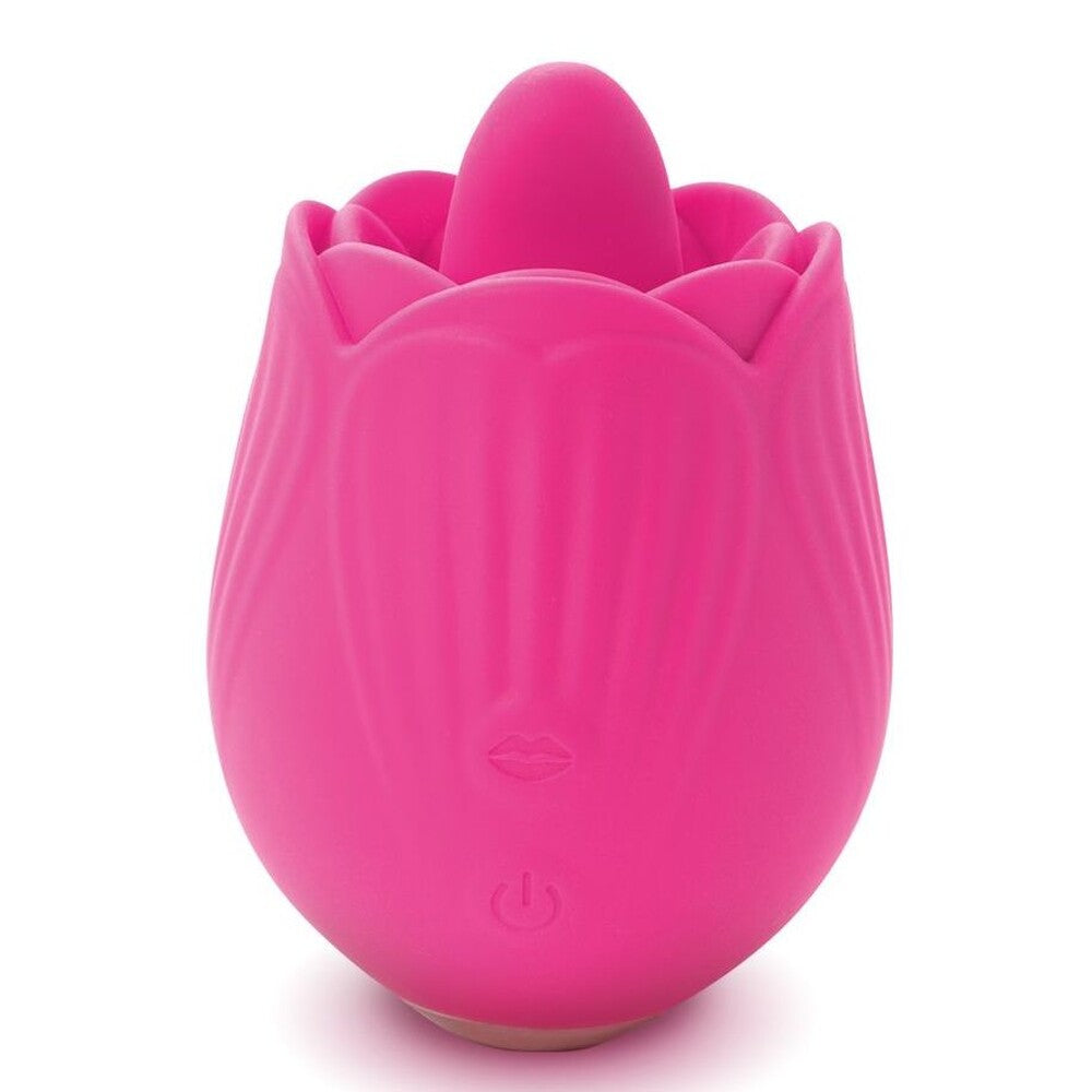 Skins Rose Buddies The Rose Flix Clitoral Massager Pink|Front View|"Pink rose massager - front view"