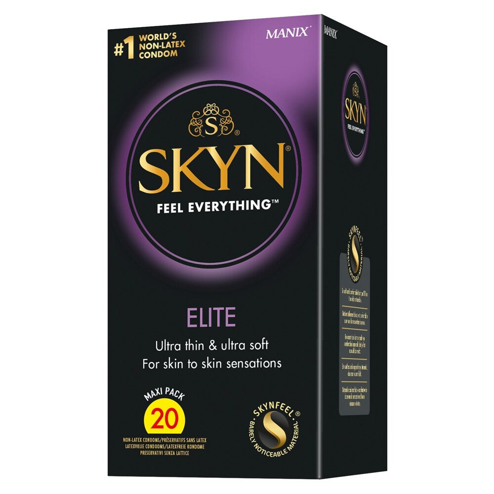SKYN Latex Free Condoms Elite 20 Pack|Front View|"condom design-front view"|