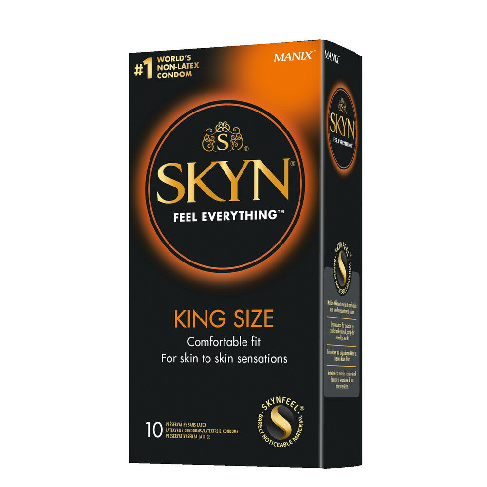 SKYN Latex Free Condoms King Size 10 Pack|Front View|"condom design-front view"|