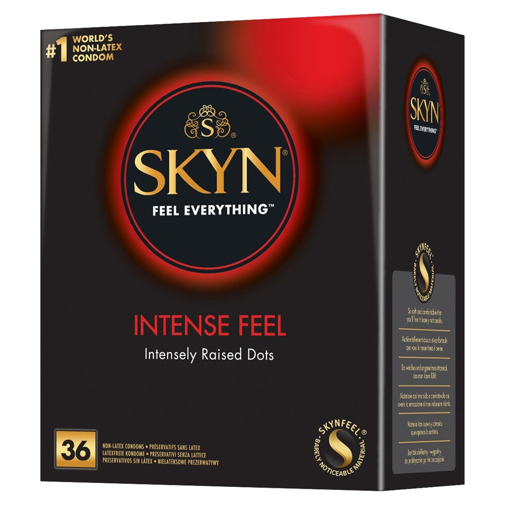 SKYN Latex Free Condoms Intense Feel 36 Pack|Front View|"condom design-front view"|