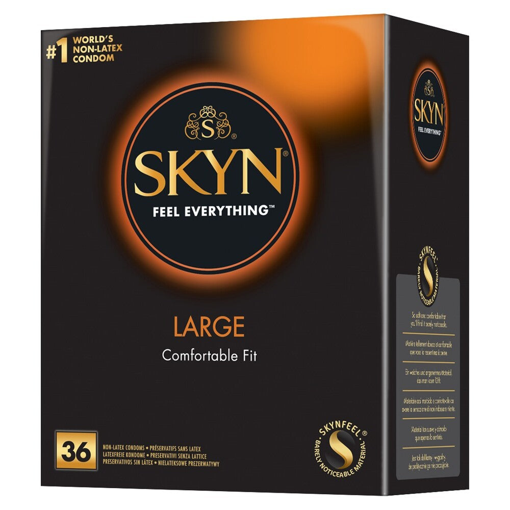 SKYN Latex Free Condoms Large 36 Pack|Front View|"condom design-front view"|
