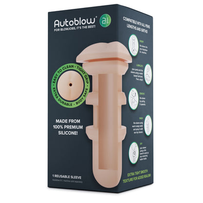 Autoblow A I Reusable Anus Sleeve|Front View|"premium design - front view"