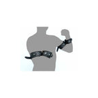 The Red Arm To Forearm Leather Shackles|Detail View|"closure features-detail view"|