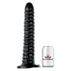 Trident Ridged Dildo Large|Front View|"ridged dildo large - front view"