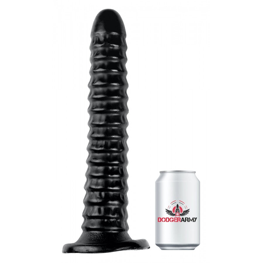 Trident Ridged Dildo Large|Front View|"ridged dildo large - front view"