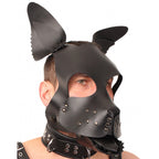 The Red Leather Puppy Dog Mask|Front View|"red puppy mask-front view adult toys direct"|