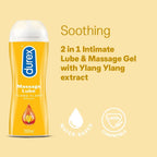 Durex Massage Lube Ylang Ylang Sensual 200ml|Side View|"bottle detail-side view adult toys direct"|