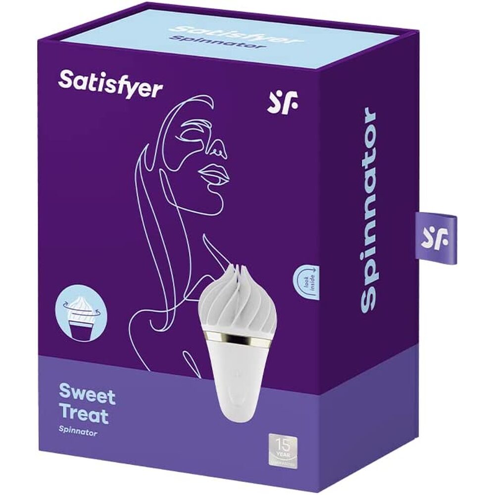 Satisfyer Sweet Treat Spinnator White Clitoral Vibrator|Kit View|"Complete pleasure system - kit view"