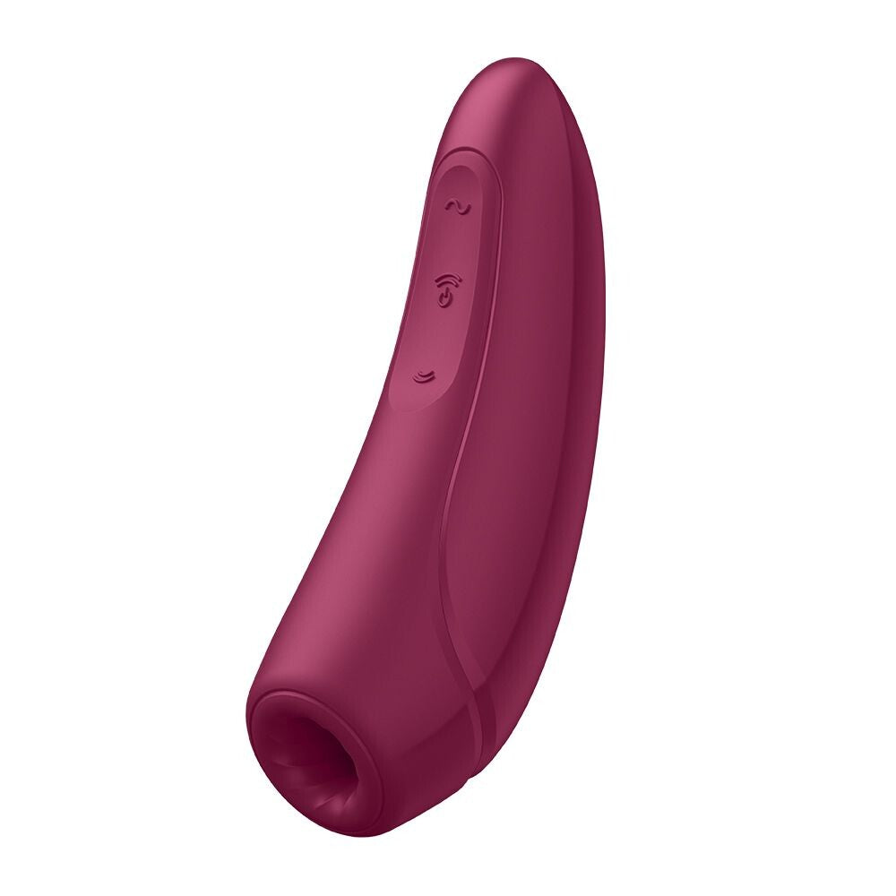 Satisfyer App Enabled Curvy 1 Plus Rose Red|Front View|"Rose red smart massager - front view"