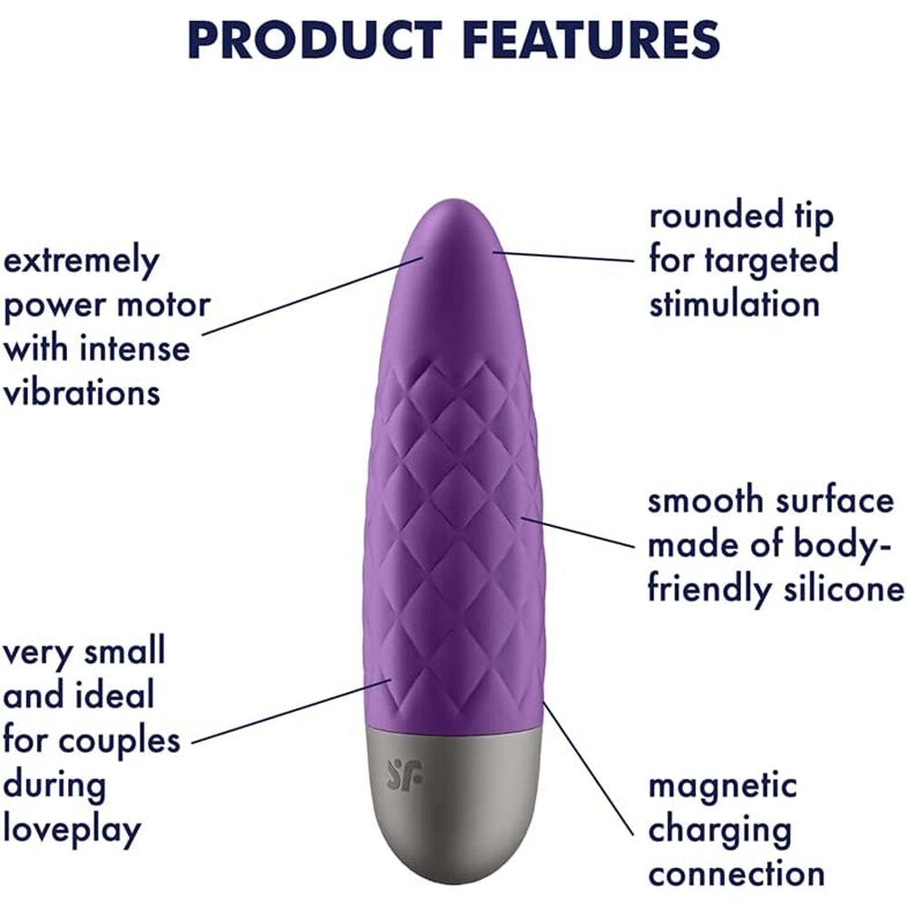 Satisfyer-Ultra-Power-Bullet-5-Violet|Detail View|"multiple speed controls-detail view"