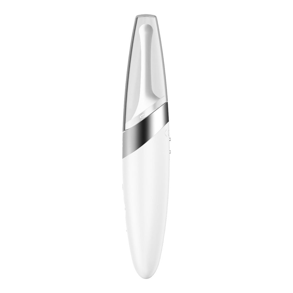 Satisfyer Twirling Delight Clit Stim White|Side View|"Premium pleasure device - side view"
